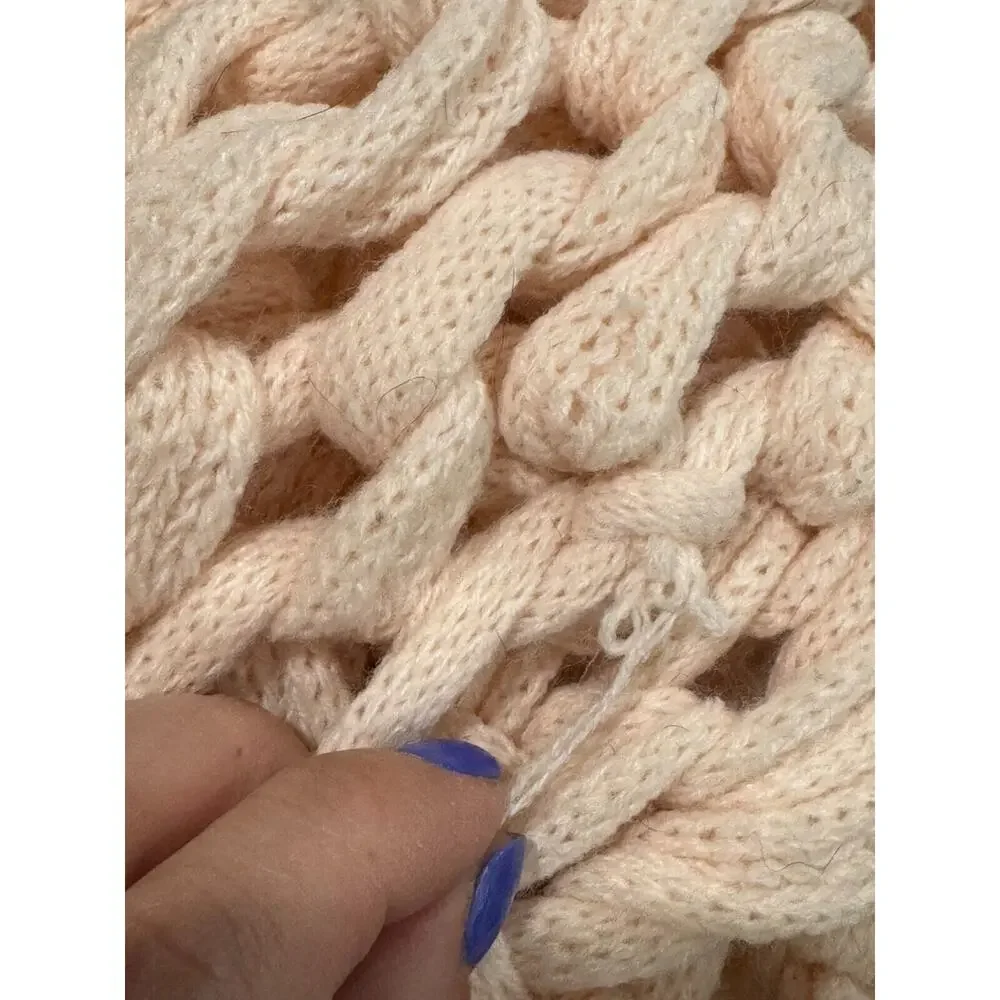 IENJOY HOME Home Collection Premium Chunky Knit Blanket In Blush Pink $199